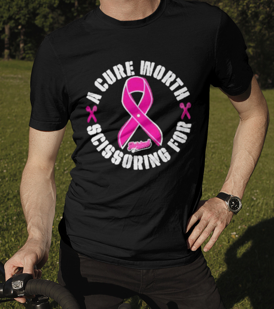 A Cure Worth Scissoring For Pink T-Shirt