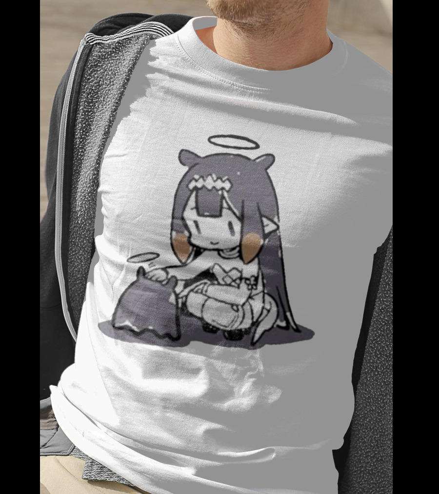 Hololive Ninomae Inanis Tako Fan Art Cute Anime Character Interaction T-Shirt