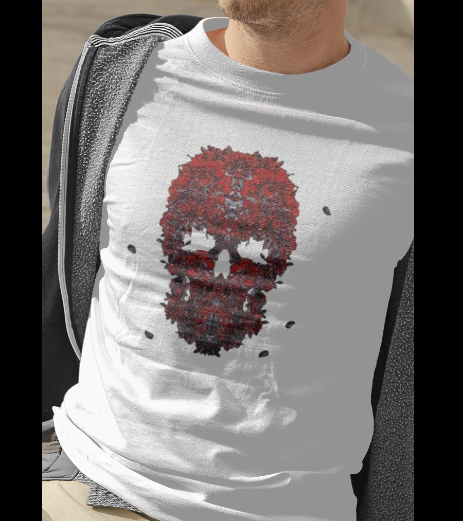 Kai Wachi Red Floral Skull T-Shirt