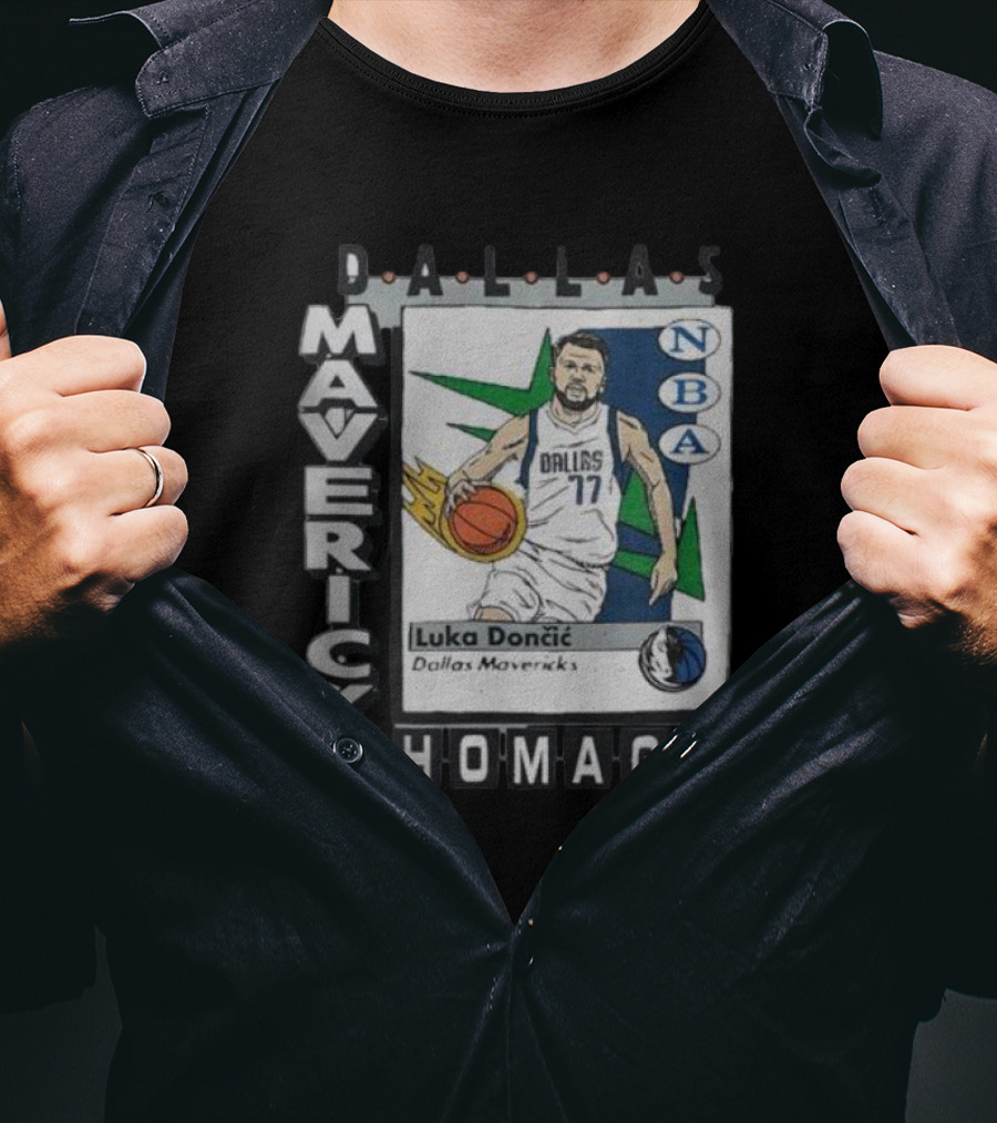 Dallas Mavericks Homage NBA Trading Card Luka Dončić 77 T-Shirt