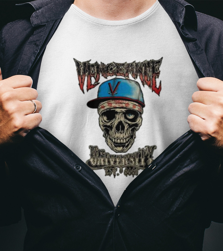 Vengeance University Zacky Vengeance Skull Cap Est 666 T-Shirt
