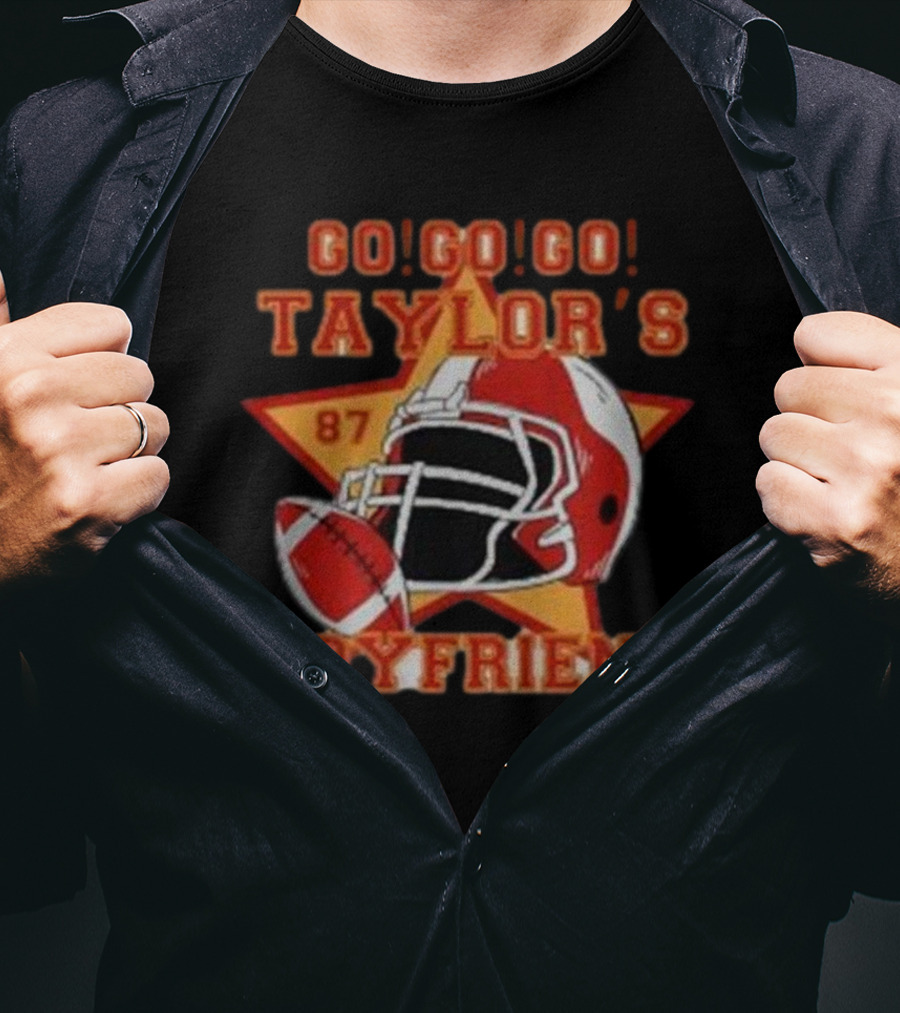 Go Go Go Taylor's Boyfriend 87 Football Helmet T-Shirt
