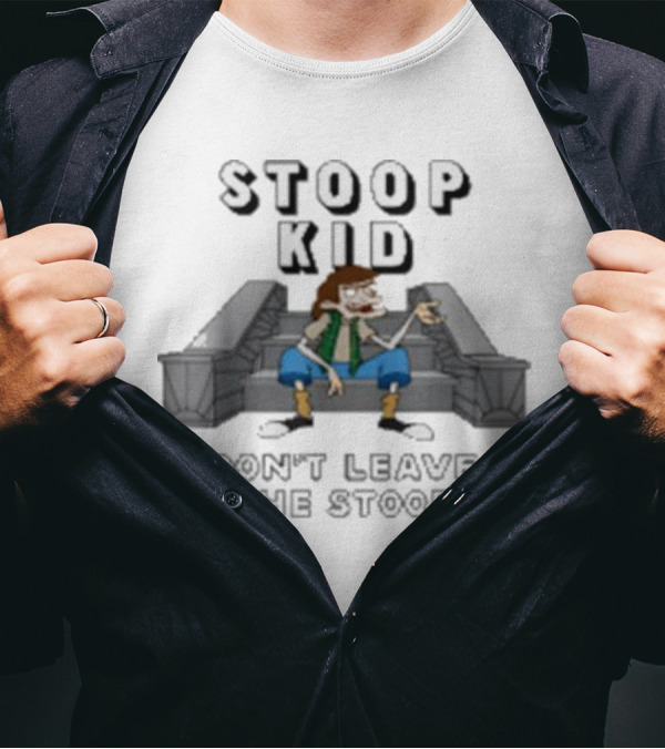 Fat Kid Deals Stoop Kid Cartoon Don't Leave The Stoop Sitting Outside T-Shirt