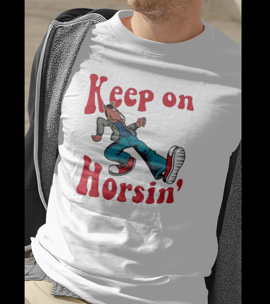 Hiphop Bojack Horseman Keep On Horsin' Retro Cartoon T-Shirt
