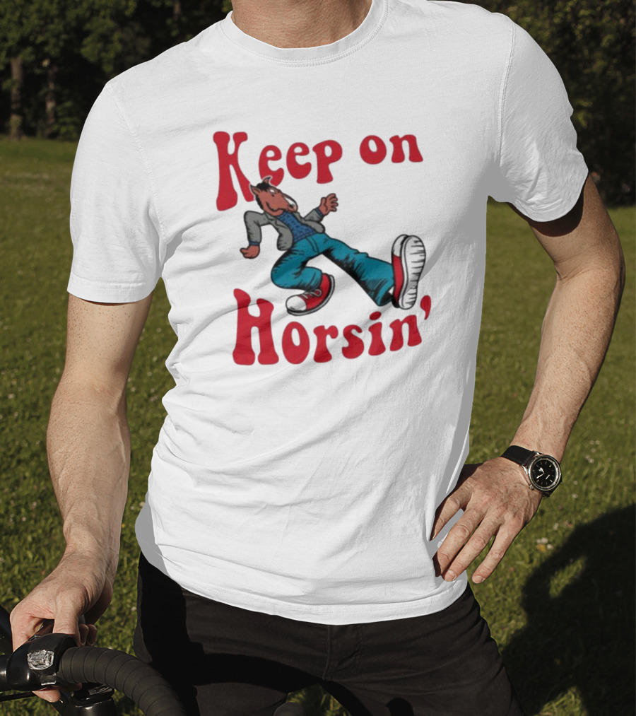 Hiphop Bojack Horseman Keep On Horsin' Retro Cartoon T-Shirt