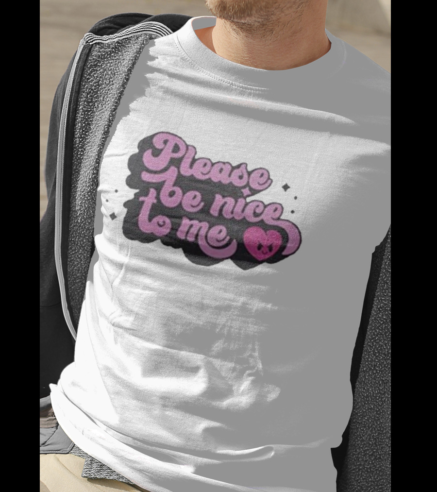 Please Be Nice To Me Heart Emoticon T-Shirt