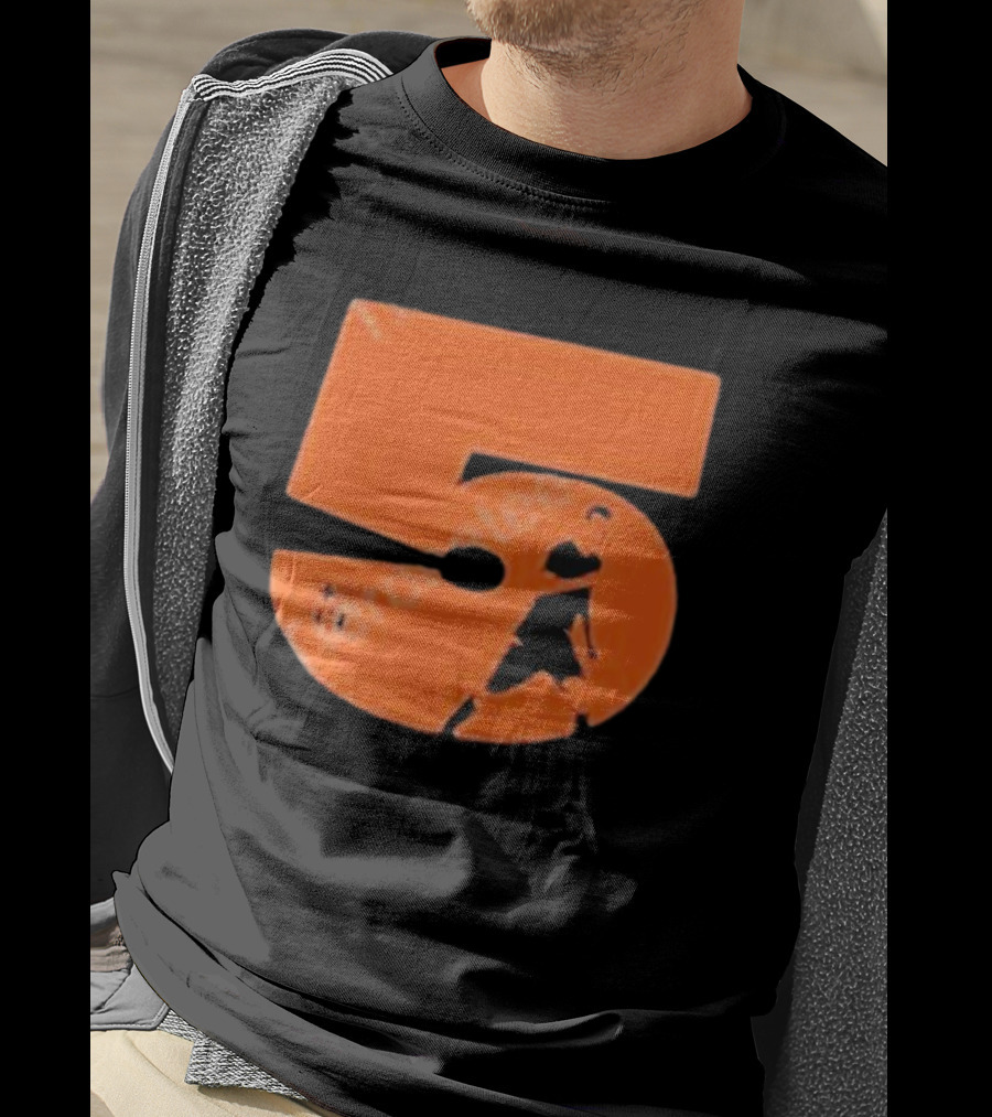 Sergio 5 Soccer Player Silhouette Orange T-Shirt