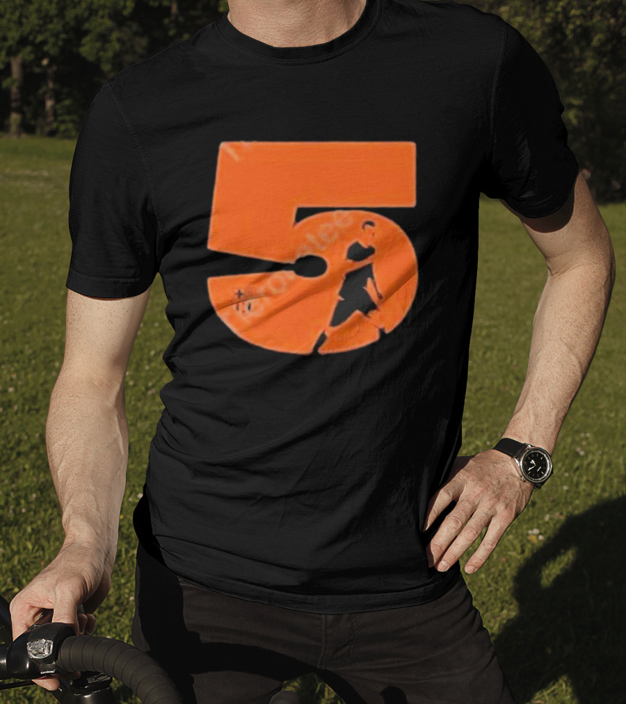 Sergio 5 Soccer Player Silhouette Orange T-Shirt