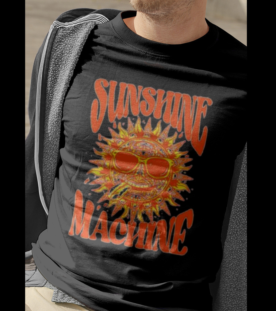 SUNSHINE MACHINE Smiling Sun With Sunglasses And Vibrant Colors T-Shirt