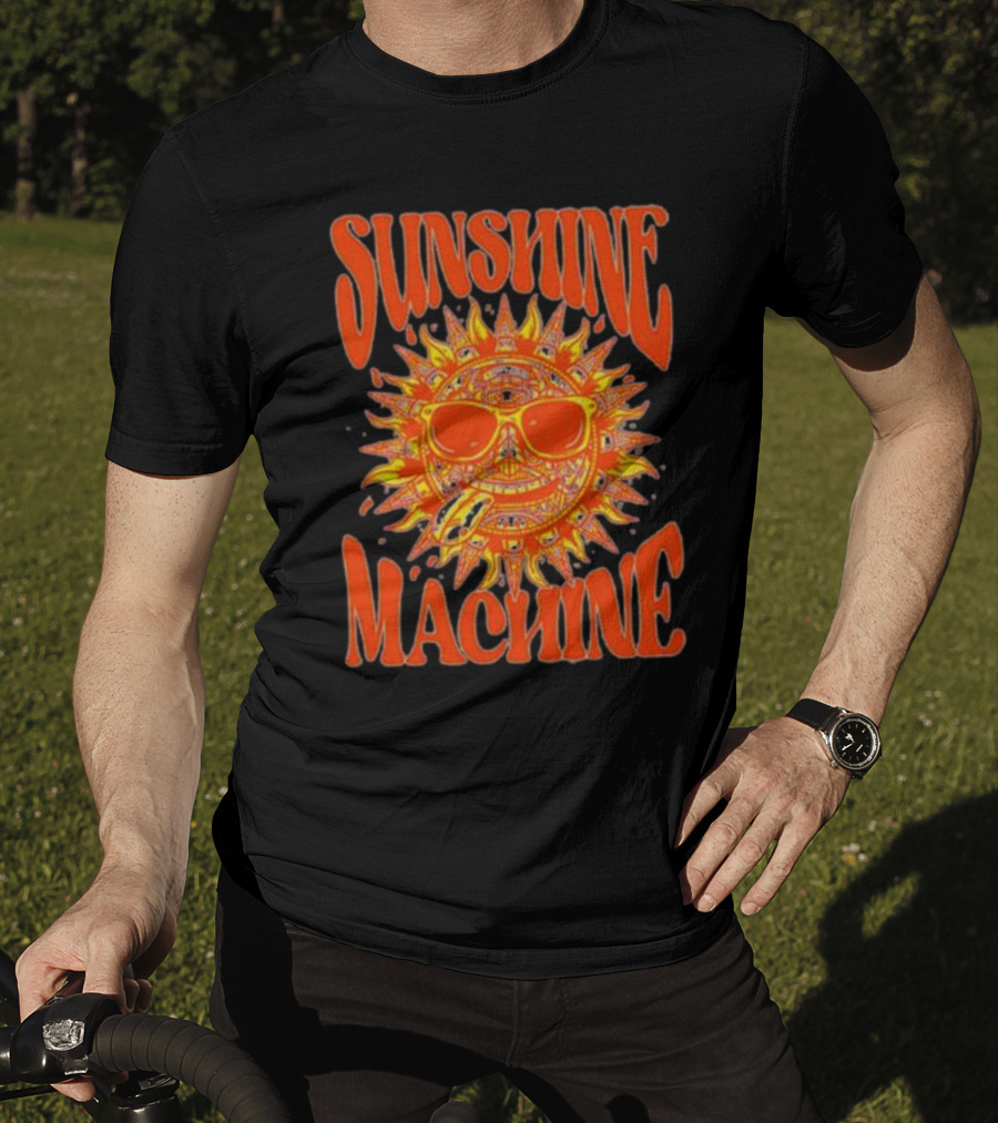 SUNSHINE MACHINE Smiling Sun With Sunglasses And Vibrant Colors T-Shirt