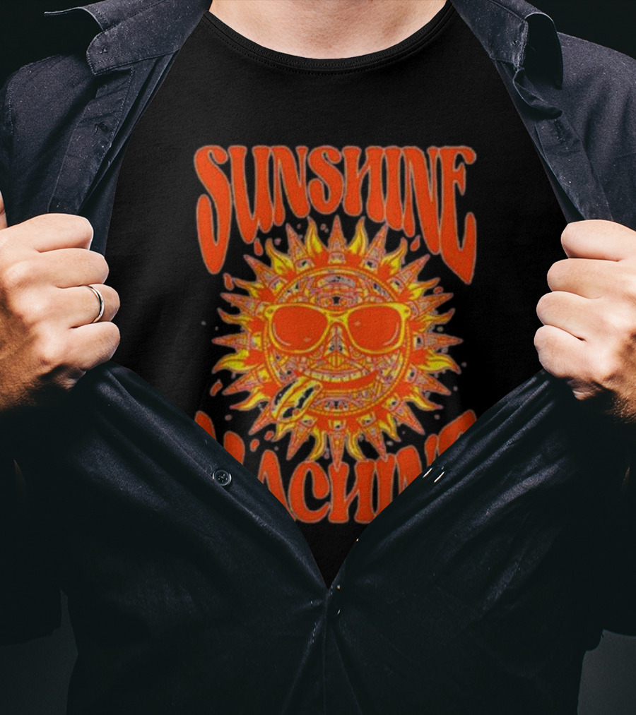 SUNSHINE MACHINE Smiling Sun With Sunglasses And Vibrant Colors T-Shirt