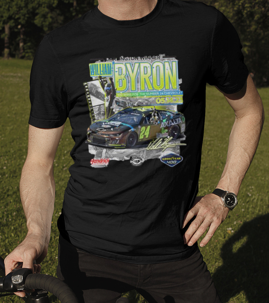 Darlington Winner William Byron 100 Wins Number 24 Chevrolet Axalta Goodyear 400 05.14.23 T-Shirt