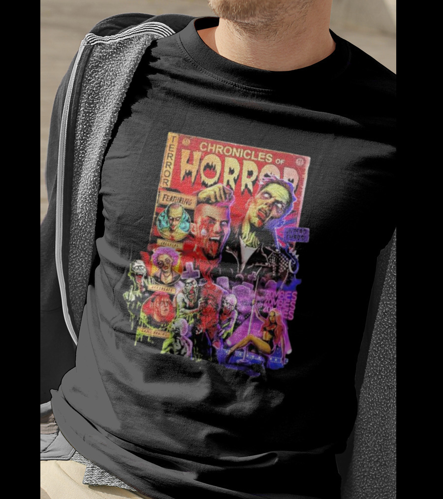 Chronicles Of Horror Terror Featuring Undead Chaos Zombies T-Shirt