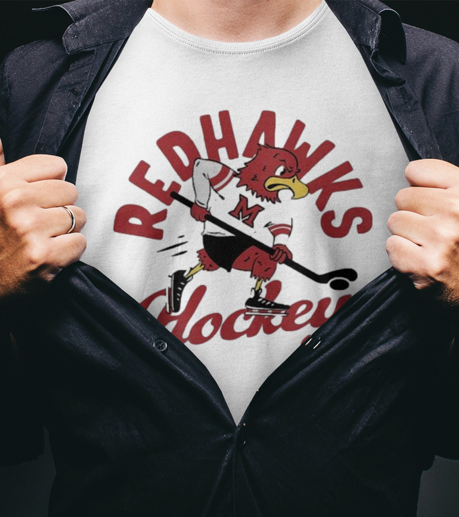 Miami Redhawks Hockey Team Vintage Mascot T-Shirt
