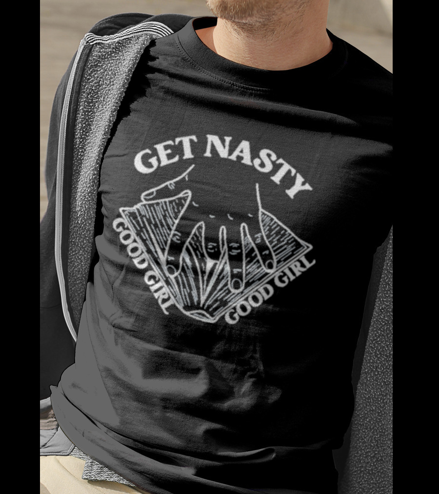 Get Nasty Good Girl Crewneck Russ Apparel Text T-Shirt