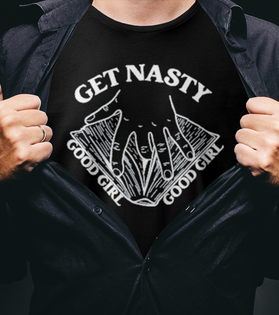 Get Nasty Good Girl Crewneck Russ Apparel Text T-Shirt