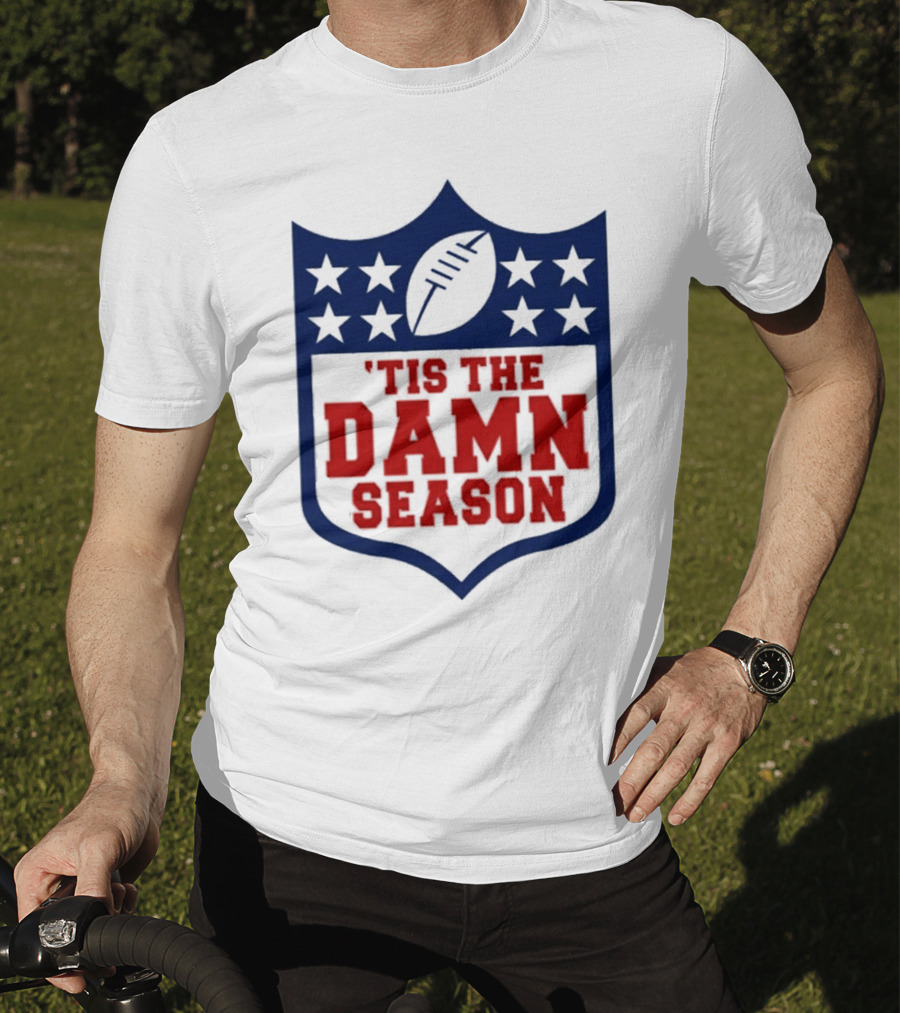 'Tis The Damn Season Football Shield T-Shirt