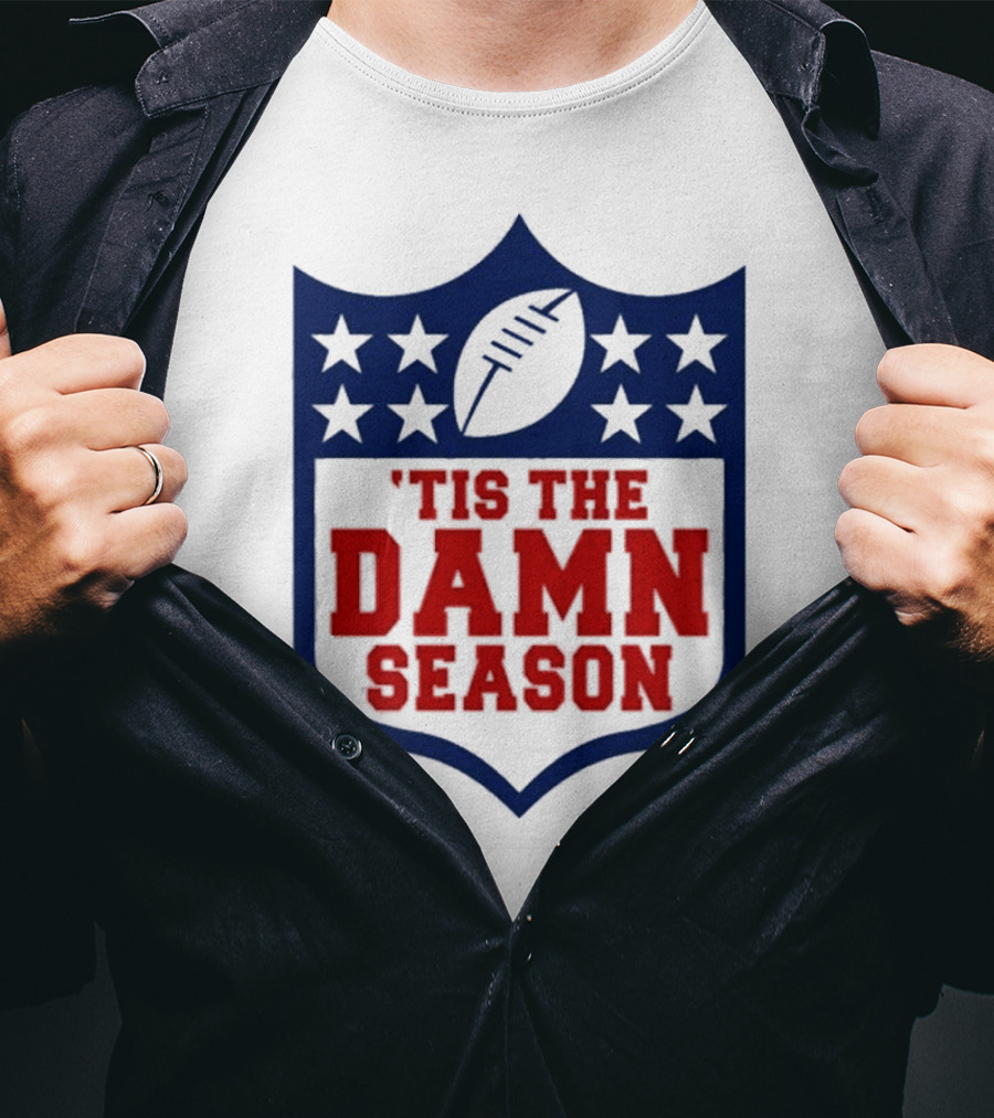 'Tis The Damn Season Football Shield T-Shirt