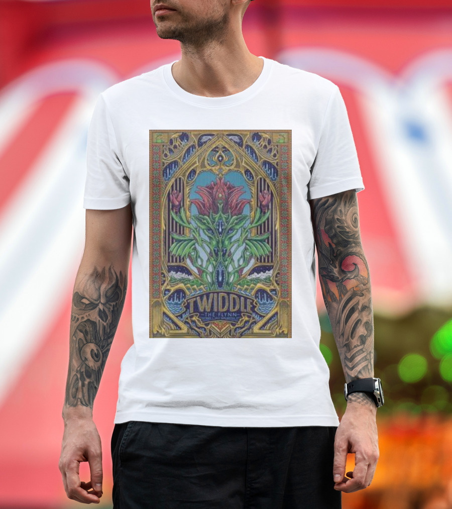 Twiddle The Flynn Burlington Tour Psychedelic Floral Art Deco T-Shirt