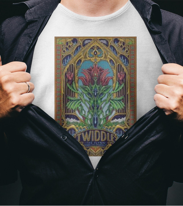 Twiddle The Flynn Burlington Tour Psychedelic Floral Art Deco T-Shirt