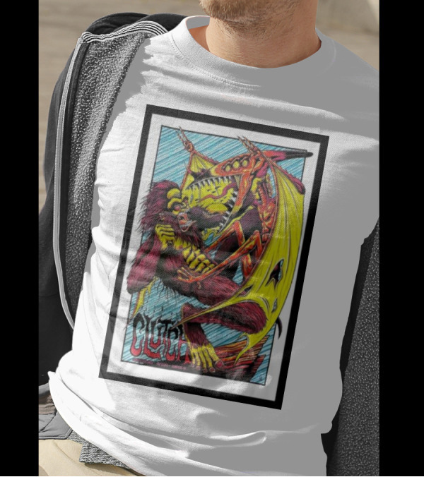 Clutch Gorilla Wrestling Dragon Art October 7th T-Shirt