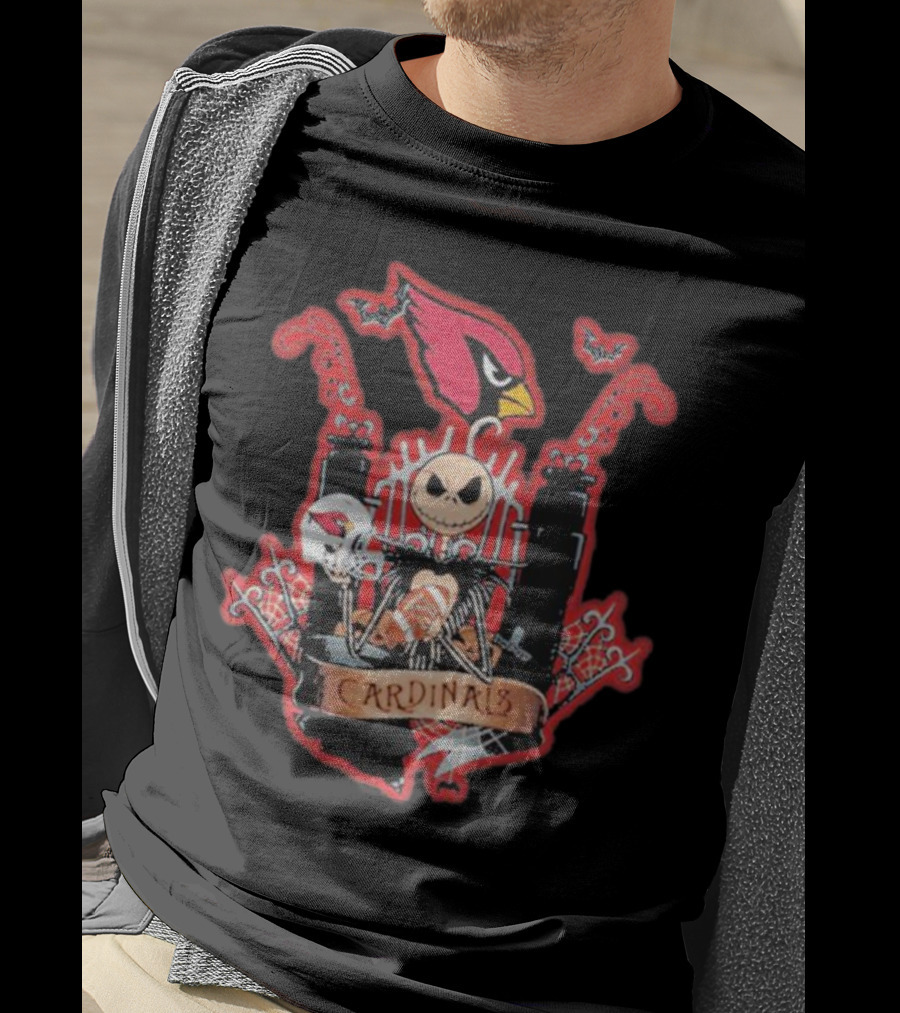 Jack Skellington Halloween Arizona Cardinals Fan T-Shirt