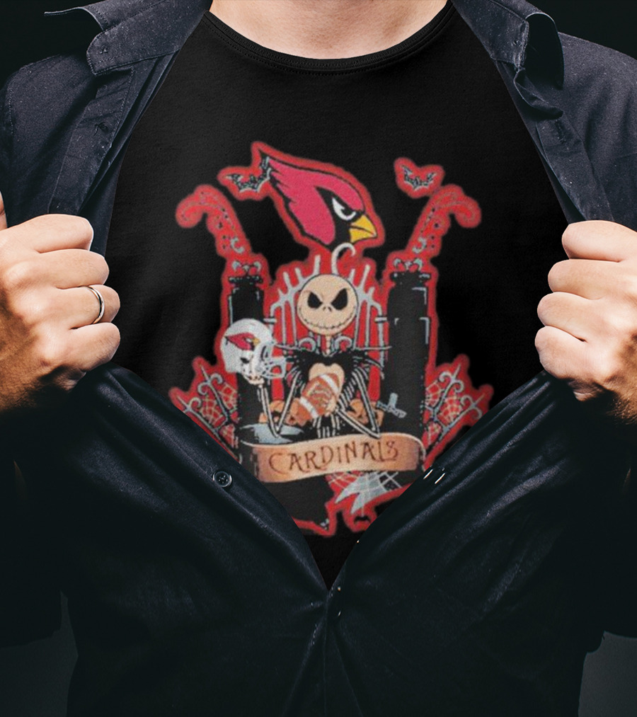Jack Skellington Halloween Arizona Cardinals Fan T-Shirt