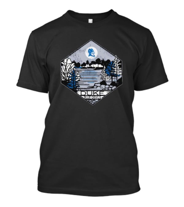 Duke Blue Devils Comfort Wash Hexagonal Landscape Sketch T-Shirt