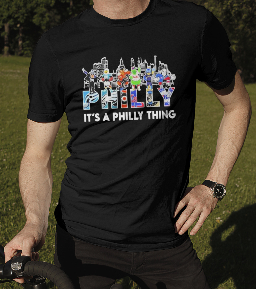 Philadelphia Philly Thing Skyline And Mascots Sports Team Spirit T-Shirt