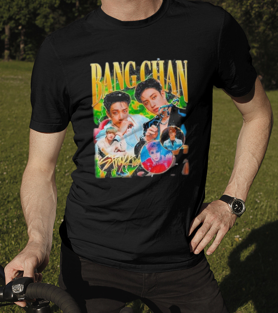Bang Chan Stray Kids Multicolor Photo Collage T-Shirt