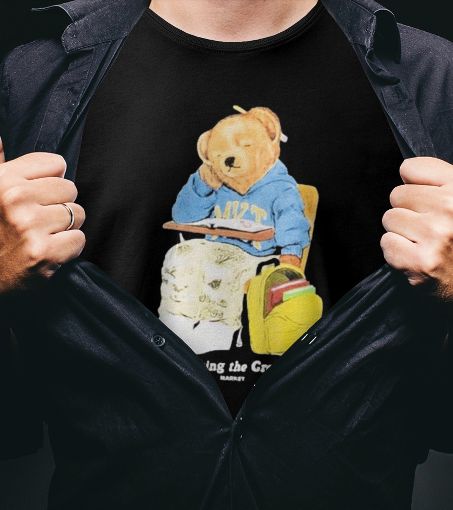 NYT Bear In School Desk With Yellow Backpack T-Shirt