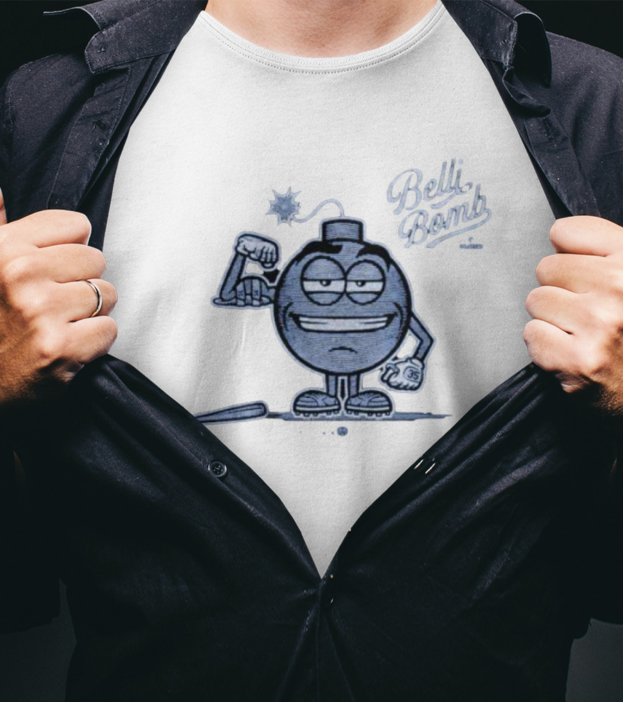 Belli Bomb Cartoon Character With Baseball Bat T-Shirt
