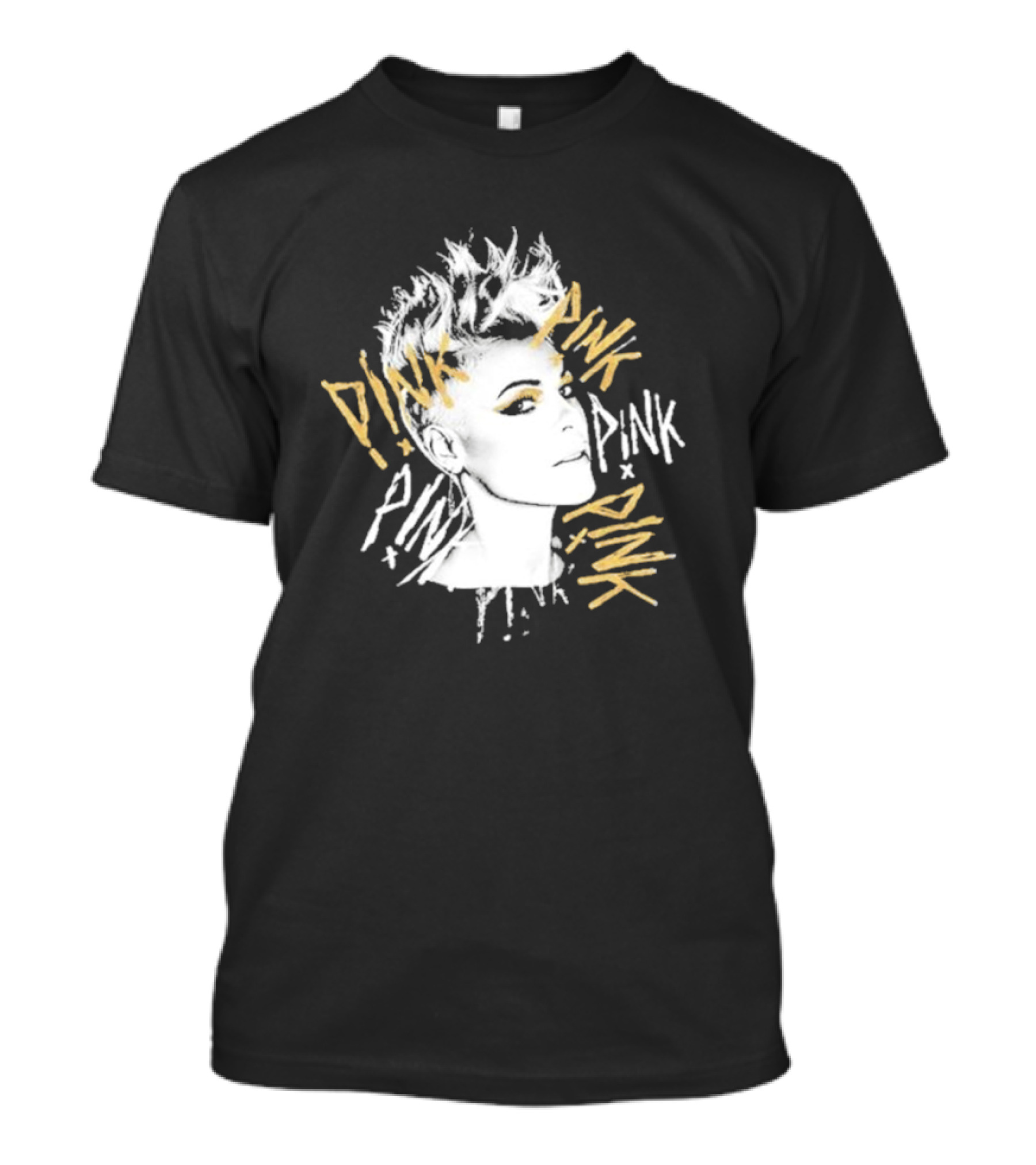 Pnk - Stylized Portrait With Pnk Text T-Shirt