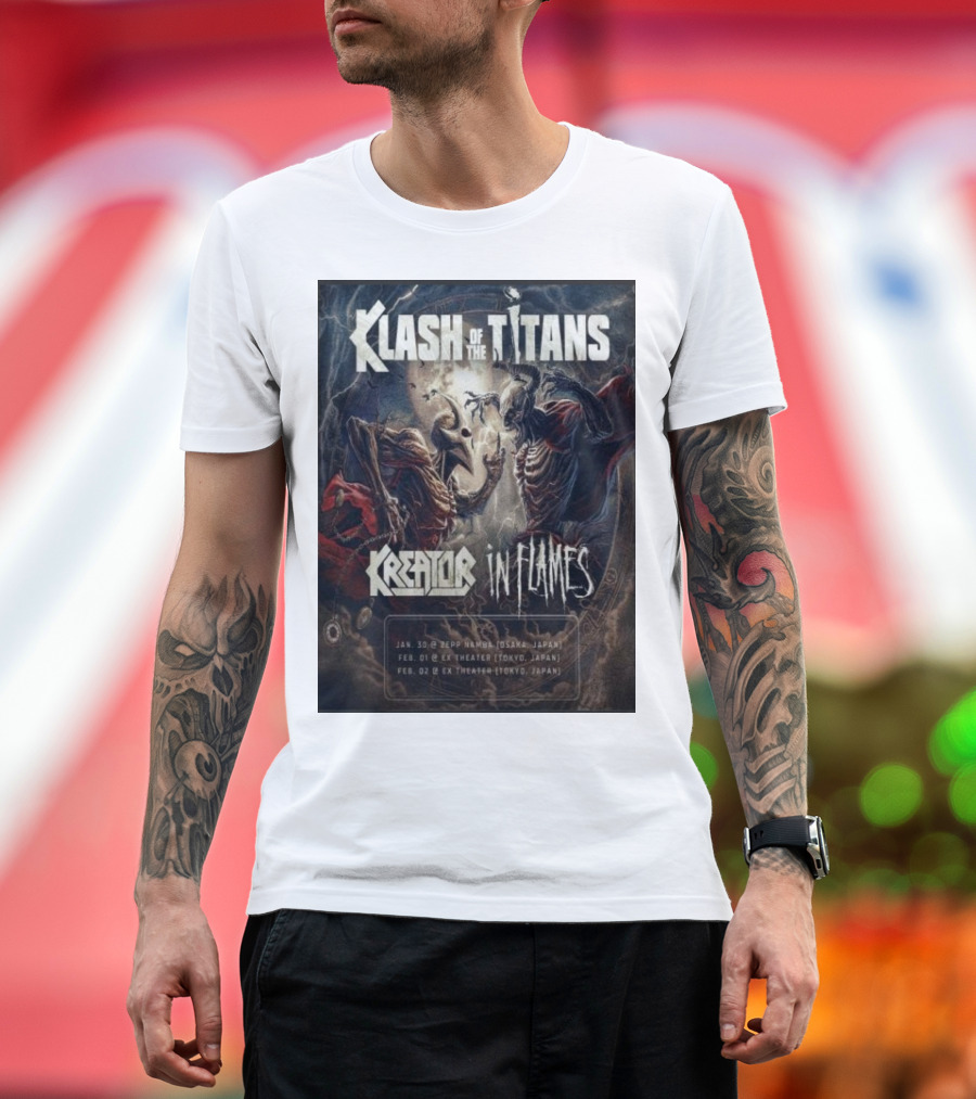 Klash Of The Titans Kreator In Flames Japan Tour January February 2024 Zep Namba Ex Theater Events T-Shirt