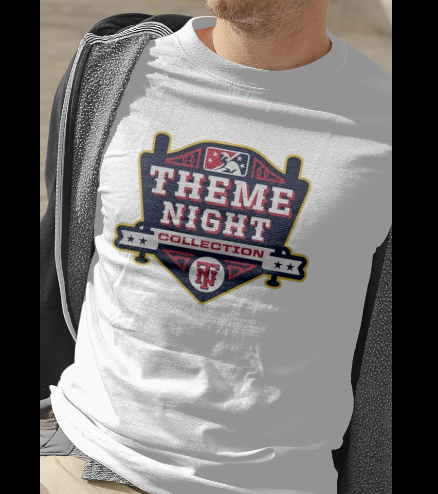MLB Theme Night Collection Emblem With Baseball Bat Icon And Stars T-Shirt