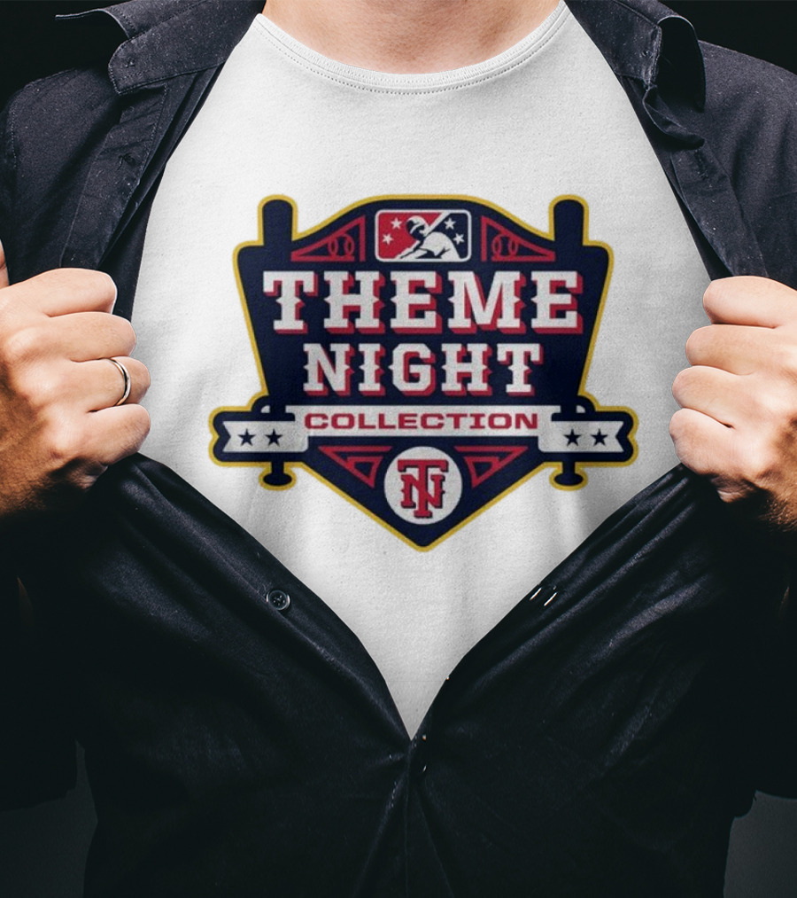 MLB Theme Night Collection Emblem With Baseball Bat Icon And Stars T-Shirt