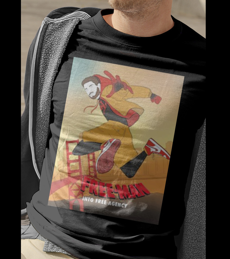 FREE-MAN Into Free Agency San Francisco Bridge Jumping Character T-Shirt