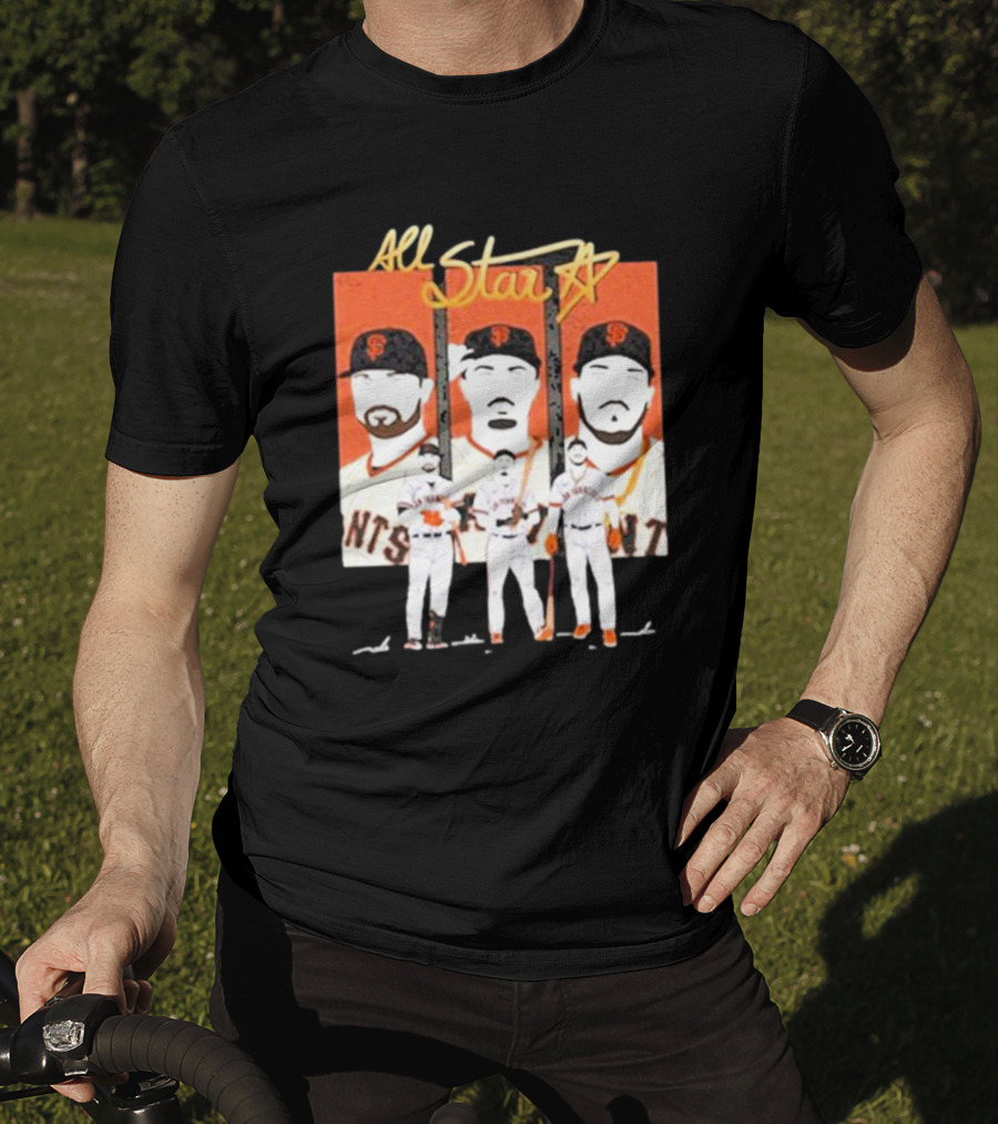 Giants All Star Players With Iconic Caps And Jerseys T-Shirt