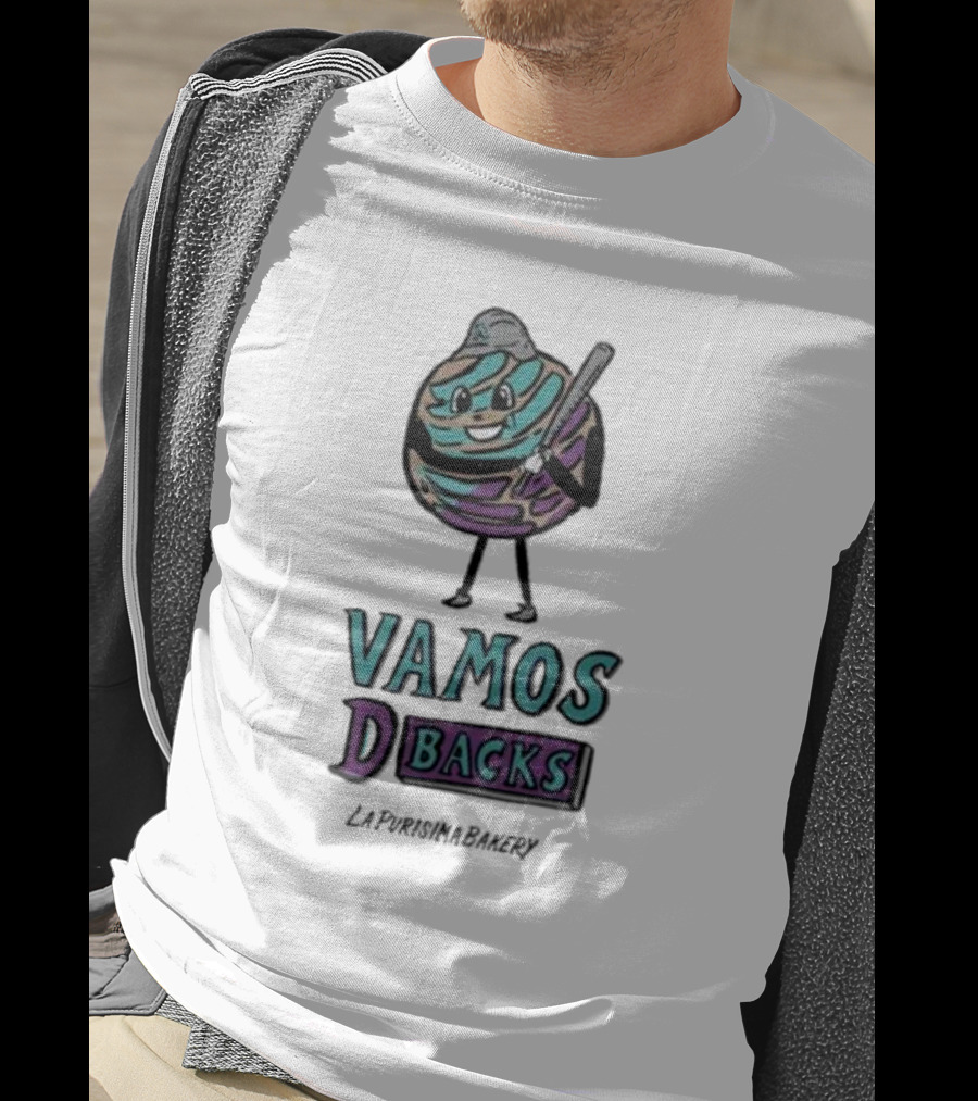 VAMOS DBACKS La Purisima Bakery Baseball Cookie Character T-Shirt