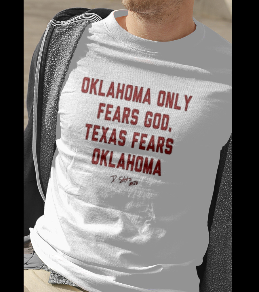 Oklahoma Only Fears God Texas Fears Oklahoma Stutsman 28 T-Shirt