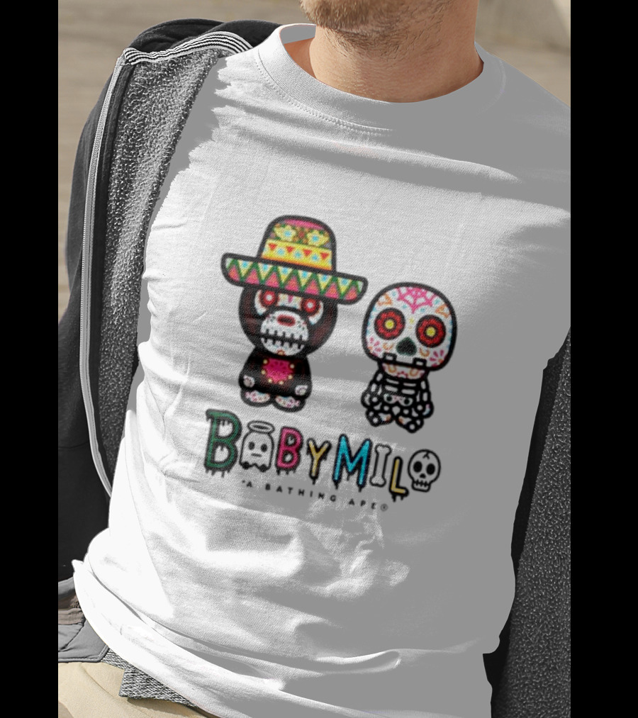 BABY MILO A BATHING APE HALLOWEEN Día De Muertos Skeletons T-Shirt