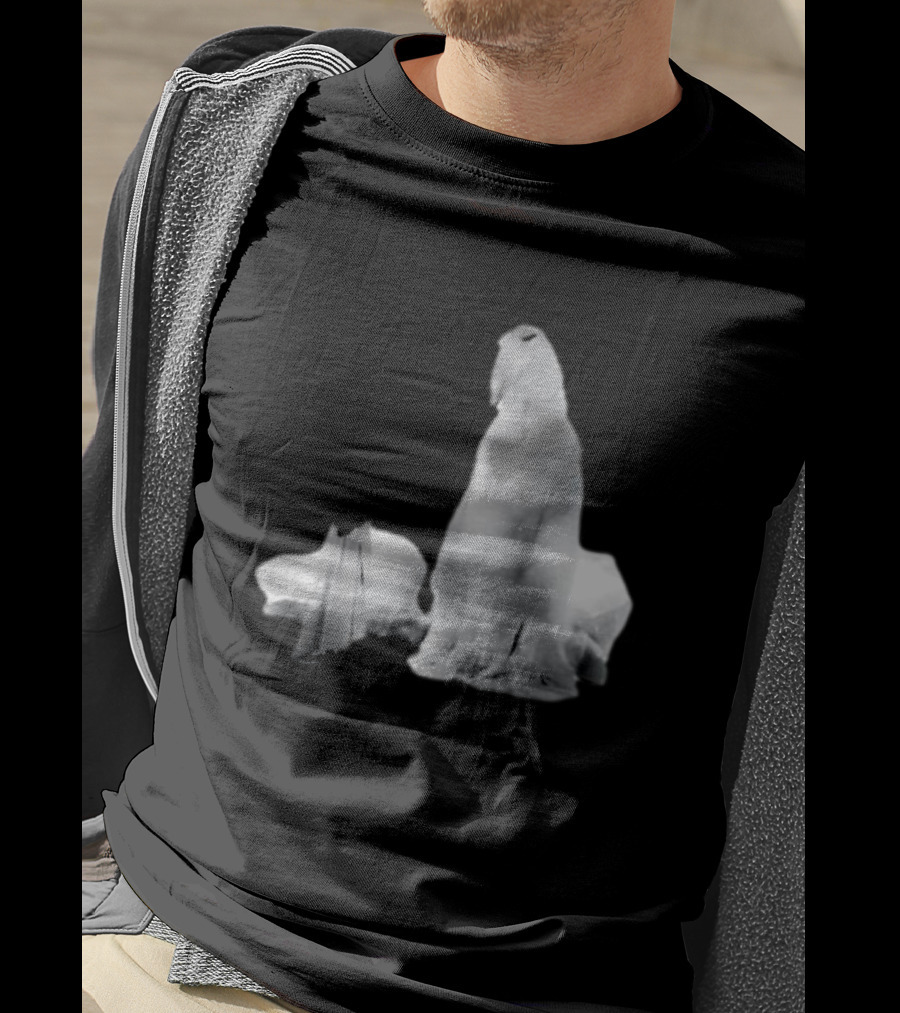 Luh Calm Eerie Spectral Figures On Dark Mysterious Background T-Shirt