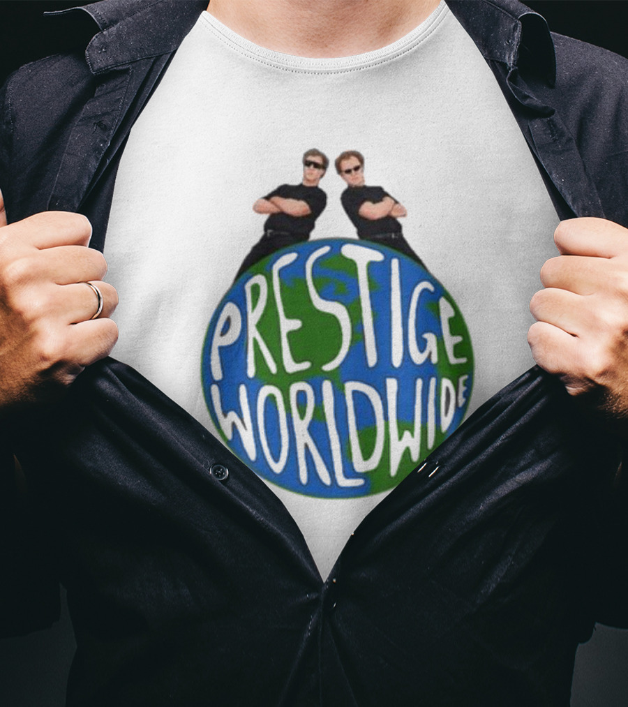 Step Brothers Prestige Worldwide Logo With Characters T-Shirt