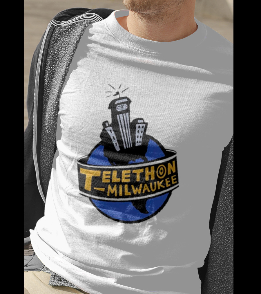 Telethon Milwaukee City Skyline Over Earth T-Shirt