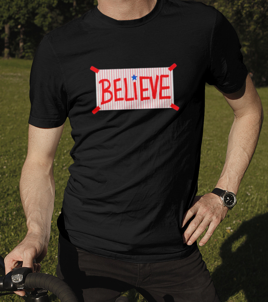 Believe Philadelphia Red Stripes Blue Star T-Shirt
