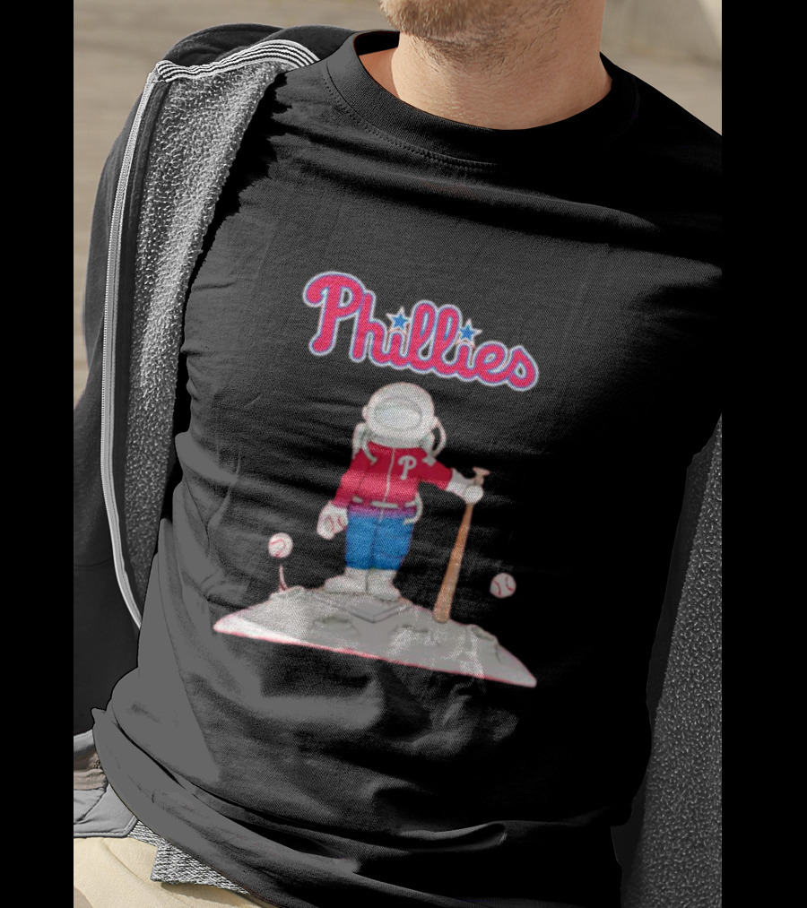 Phillies Astronaut Baseball Moon Adventure T-Shirt