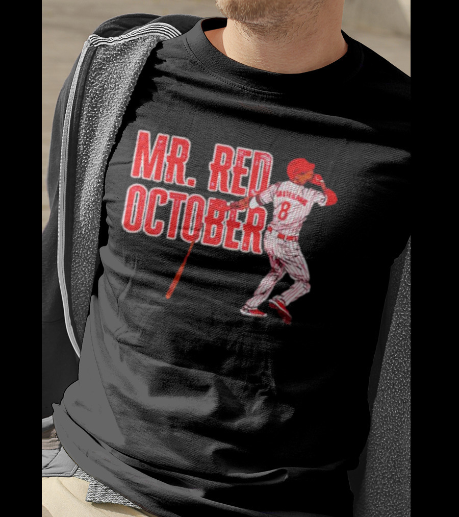 Philadelphia Phillies Mr. Red October Baseball Player Number 8 T-Shirt
