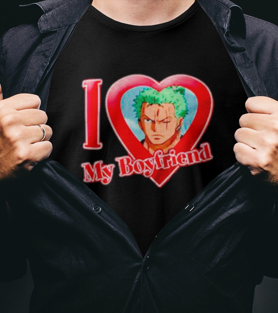 Roronoa Zoro Love My Boyfriend One Piece Anime T-Shirt