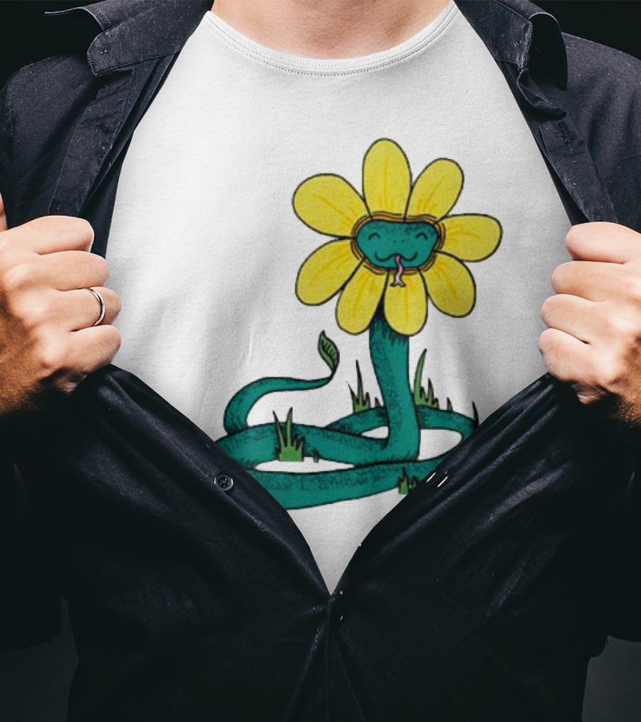 Snake Flower Bloom Entwined In Nature T-Shirt