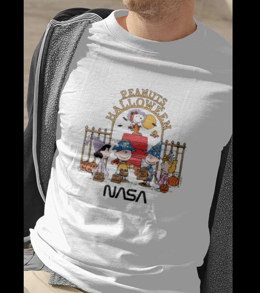 Peanuts Halloween Trick Or Treat With NASA Space T-Shirt
